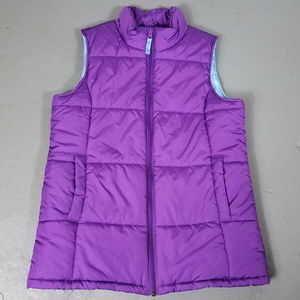 Lands End kids puffer Vest Purple Kids Size